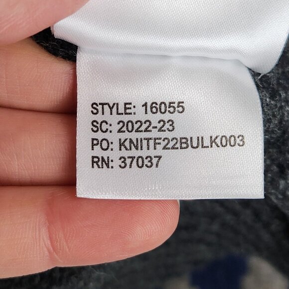 Obermeyer Sweater Womens Extra Large Gray Ivy Mock Neck Wool Fair Isle Pullover - Picture 9 of 11